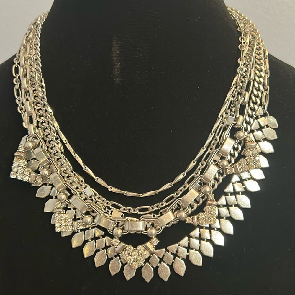 Stella & Dot Sutton Necklace #74 Silver tone Multiple Ways to Wear! Versatile!